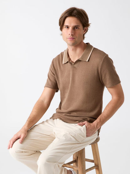 Buttonless polo shirt