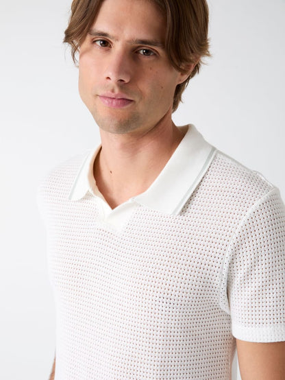 Buttonless polo shirt