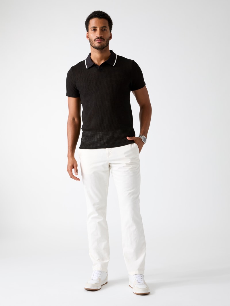 Buttonless polo shirt