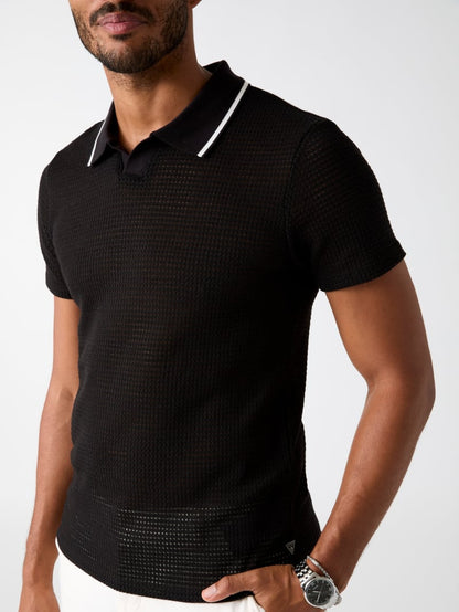 Buttonless polo shirt