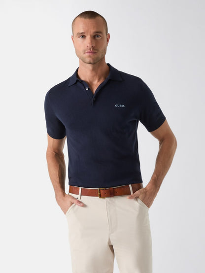Silk-blend polo