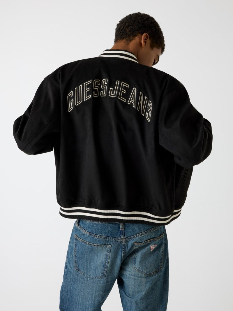 Faux suede bomber jacket