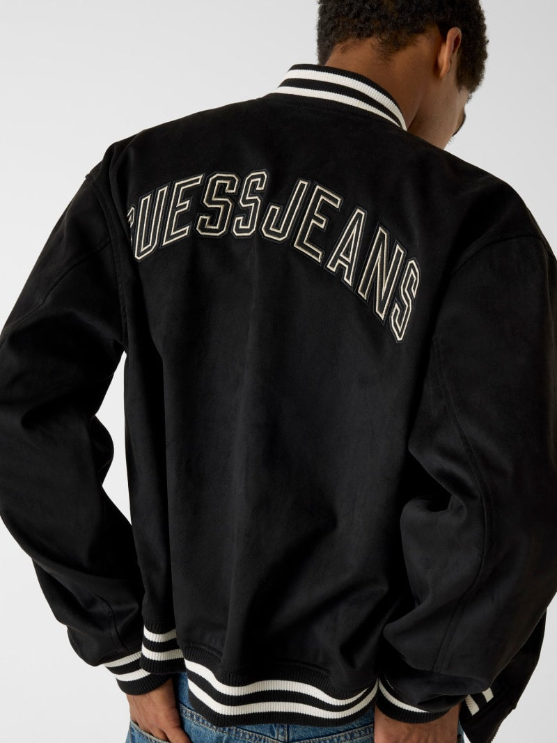 Faux suede bomber jacket