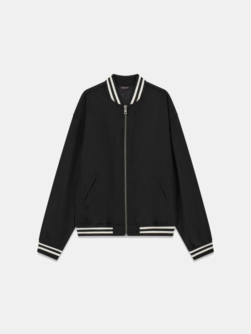 Faux suede bomber jacket