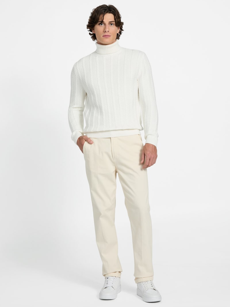 Eco Brandon Cable-Knit Turtleneck Sweater