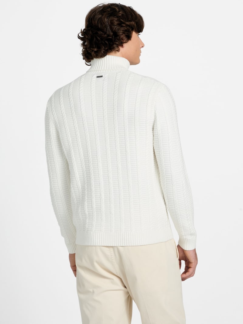 Eco Brandon Cable-Knit Turtleneck Sweater