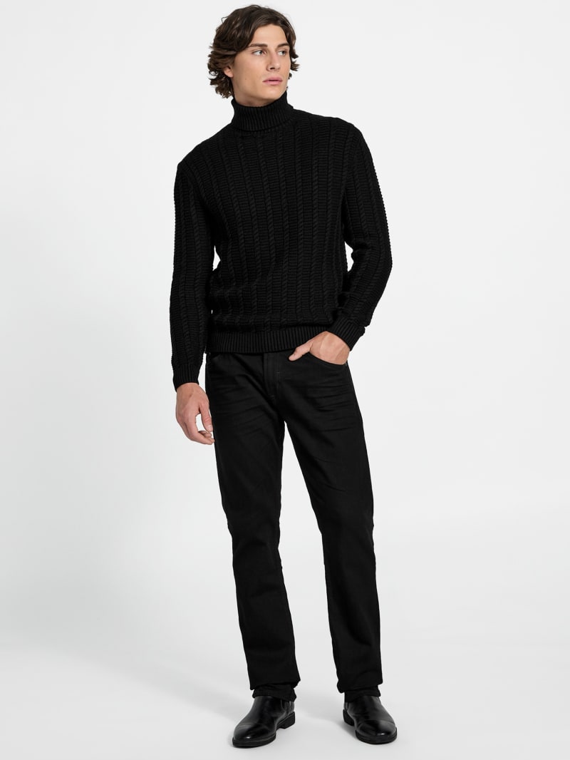 Eco Brandon Cable-Knit Turtleneck Sweater