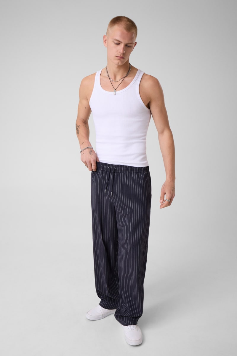 Pinstriped pants