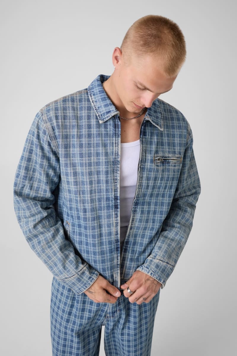 Printed denim jacket