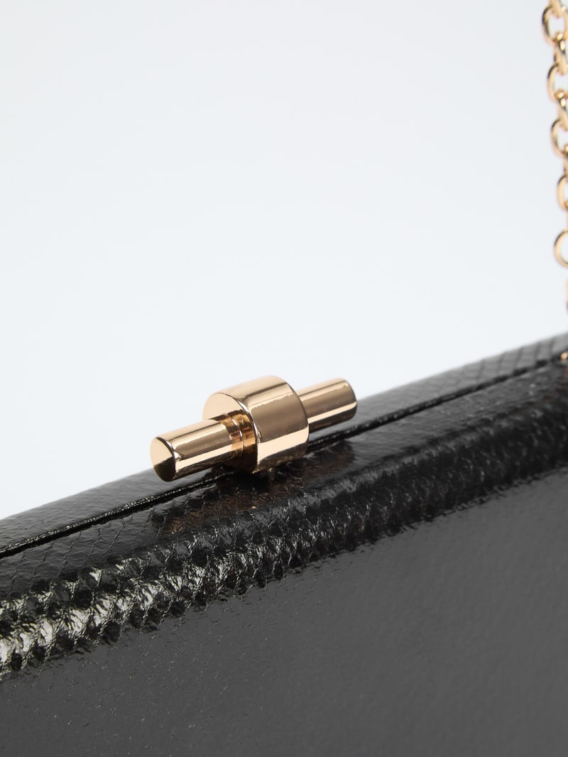 Gold-Tone Python Clutch
