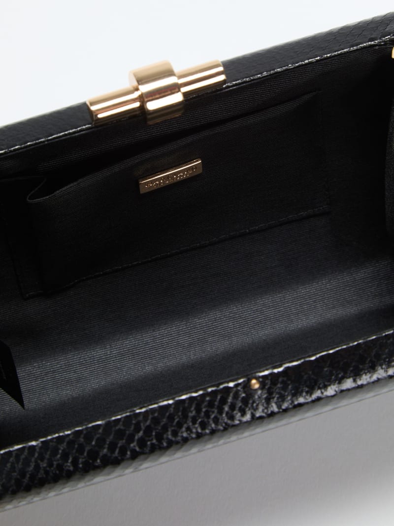 Gold-Tone Python Clutch