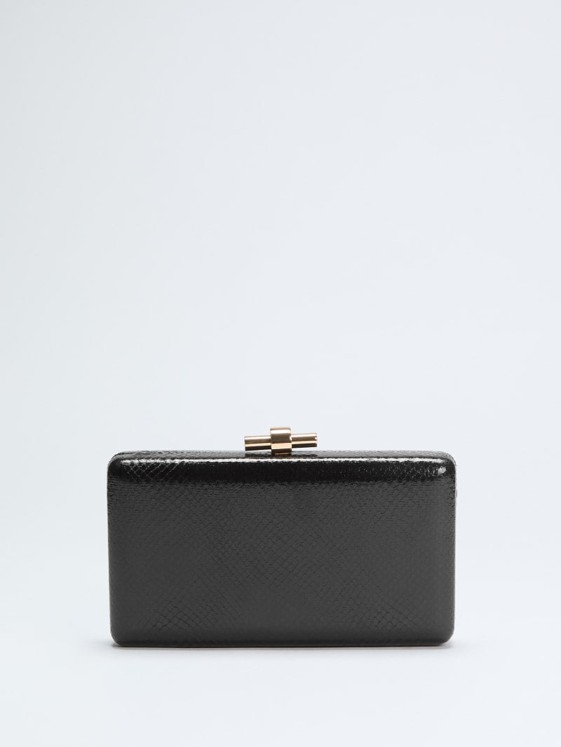 Gold-Tone Python Clutch
