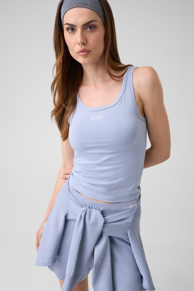 Embroidered logo tank top
