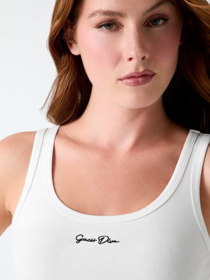 Embroidered logo tank top