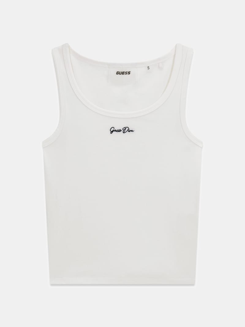 Embroidered logo tank top