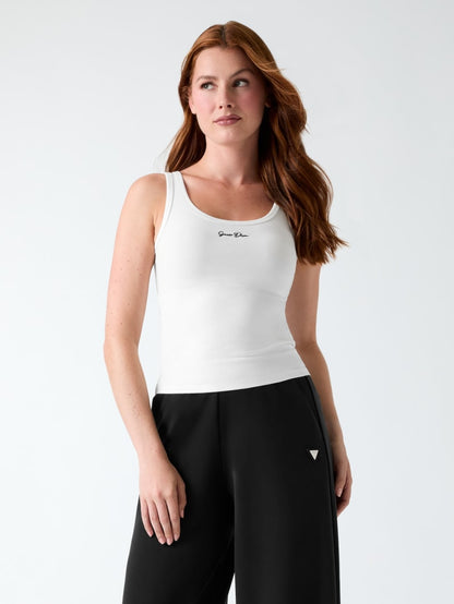 Embroidered logo tank top