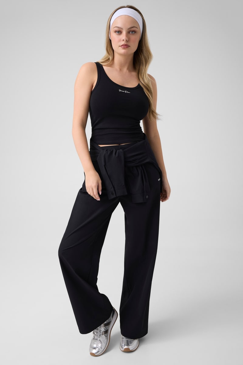 Embroidered logo tank top