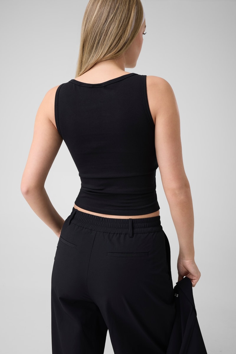 Embroidered logo tank top
