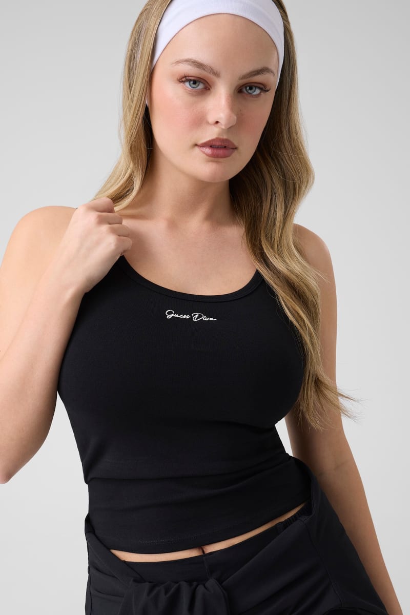 Embroidered logo tank top