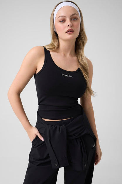 Embroidered logo tank top
