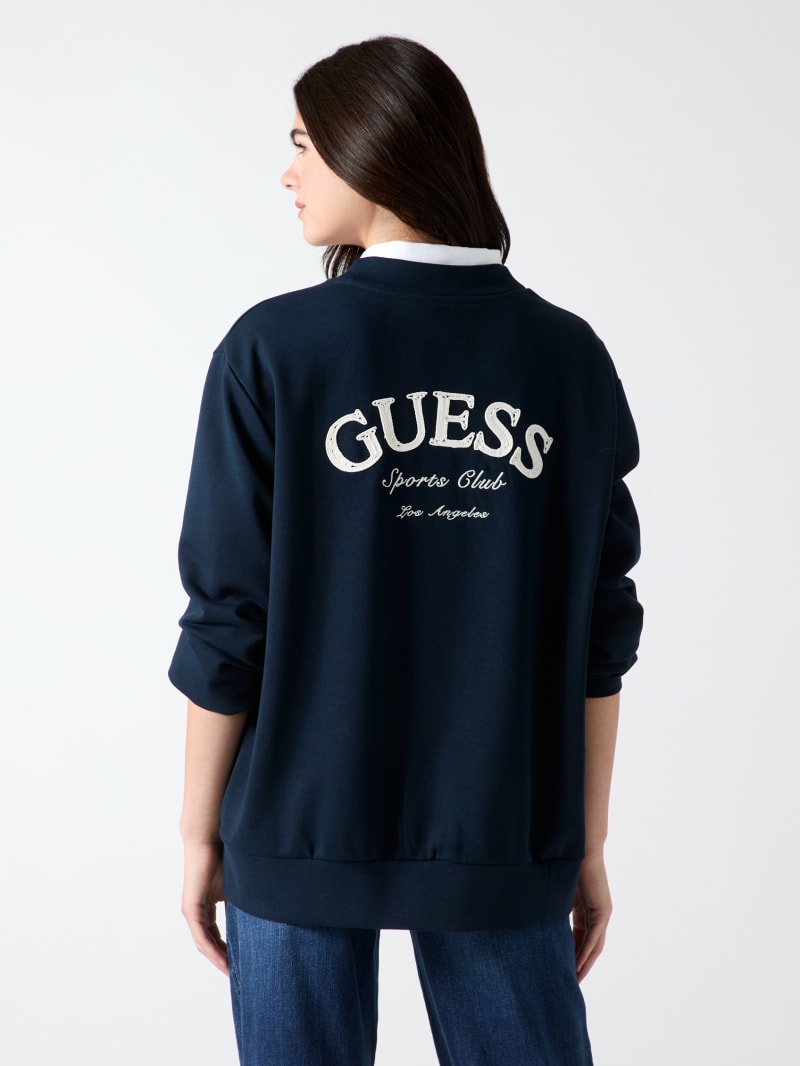 Embroidered logo cardigan
