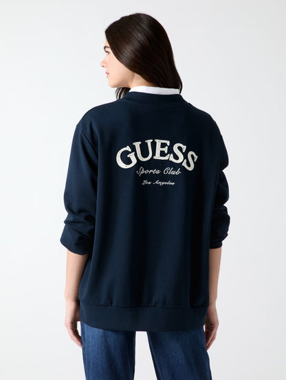 Embroidered logo cardigan