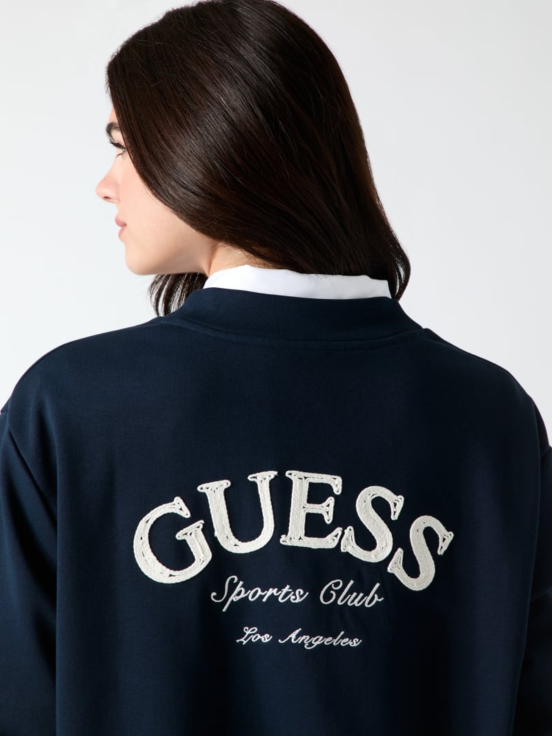 Embroidered logo cardigan