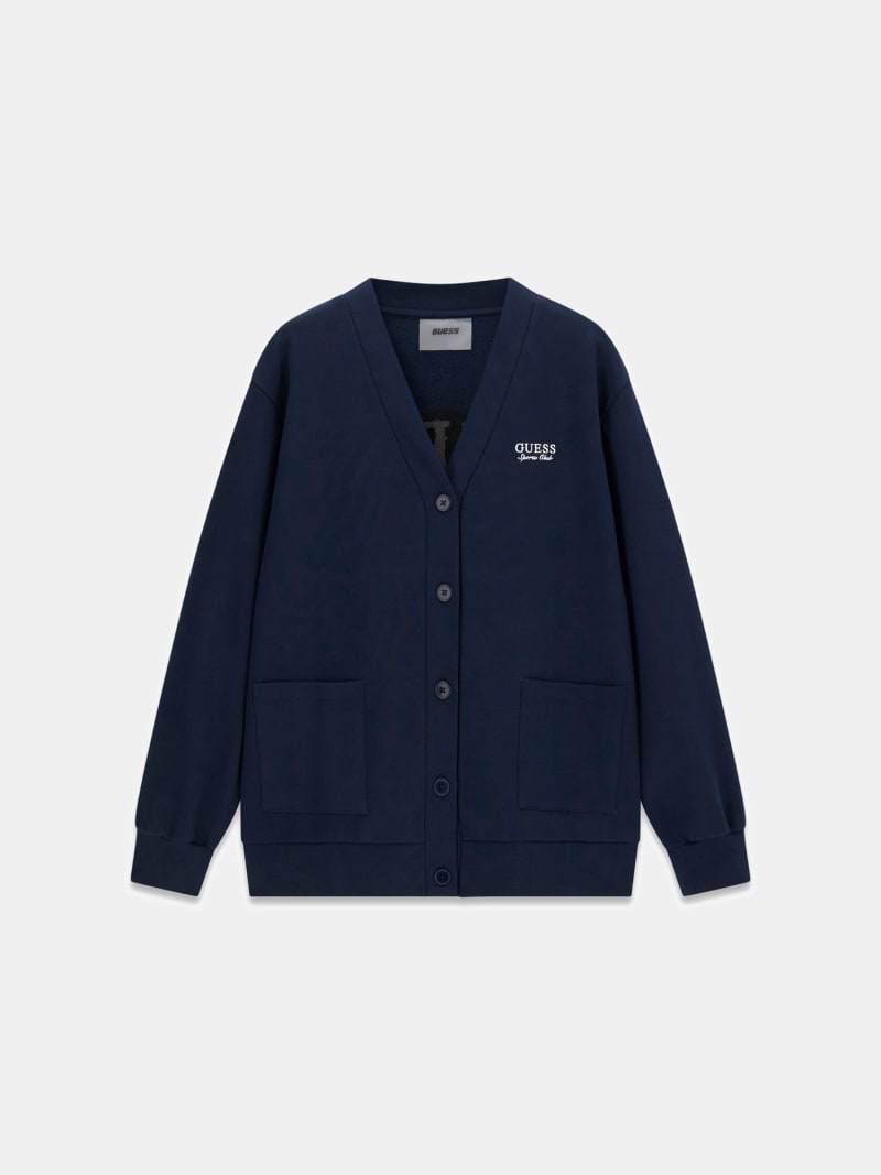 Embroidered logo cardigan
