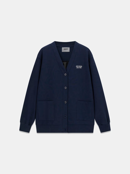 Embroidered logo cardigan