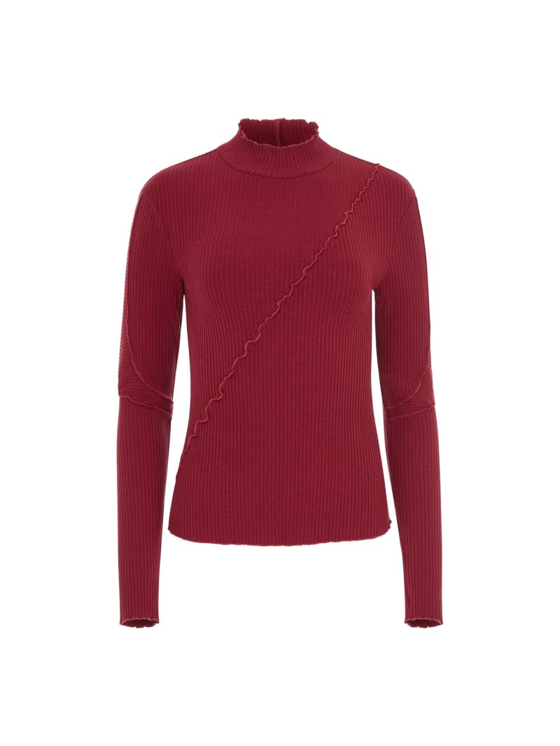 long-sleeve lettuce edge top