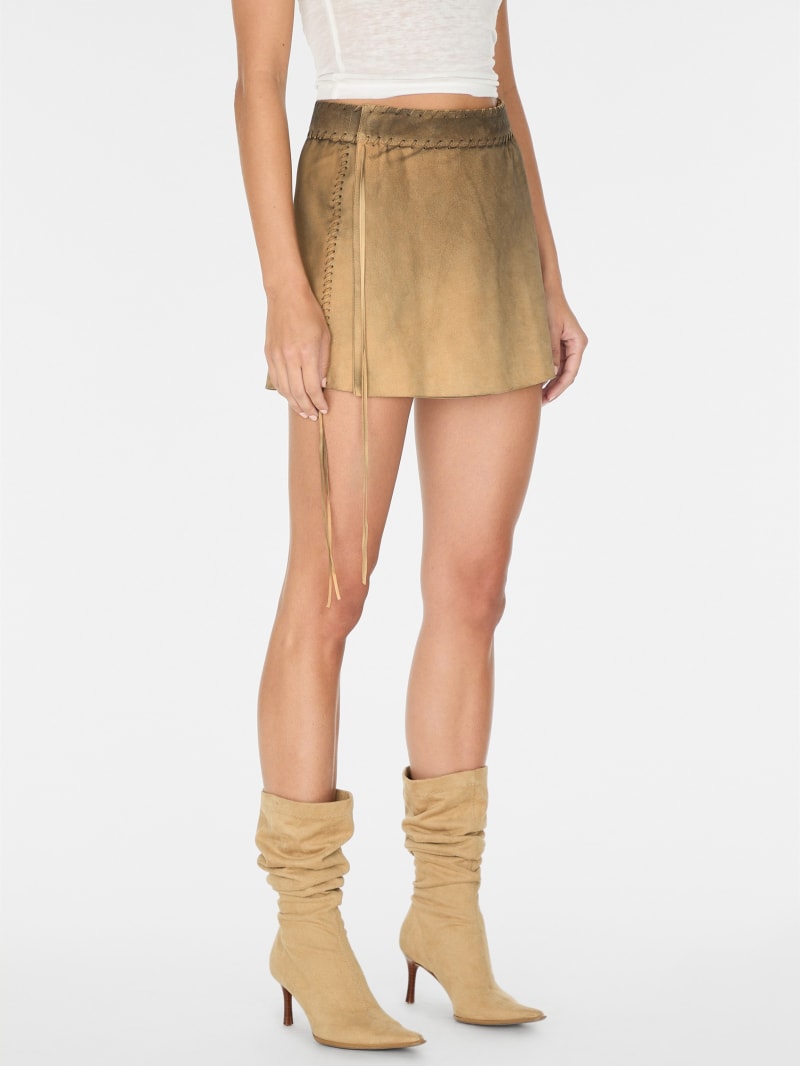 washed suede skirt