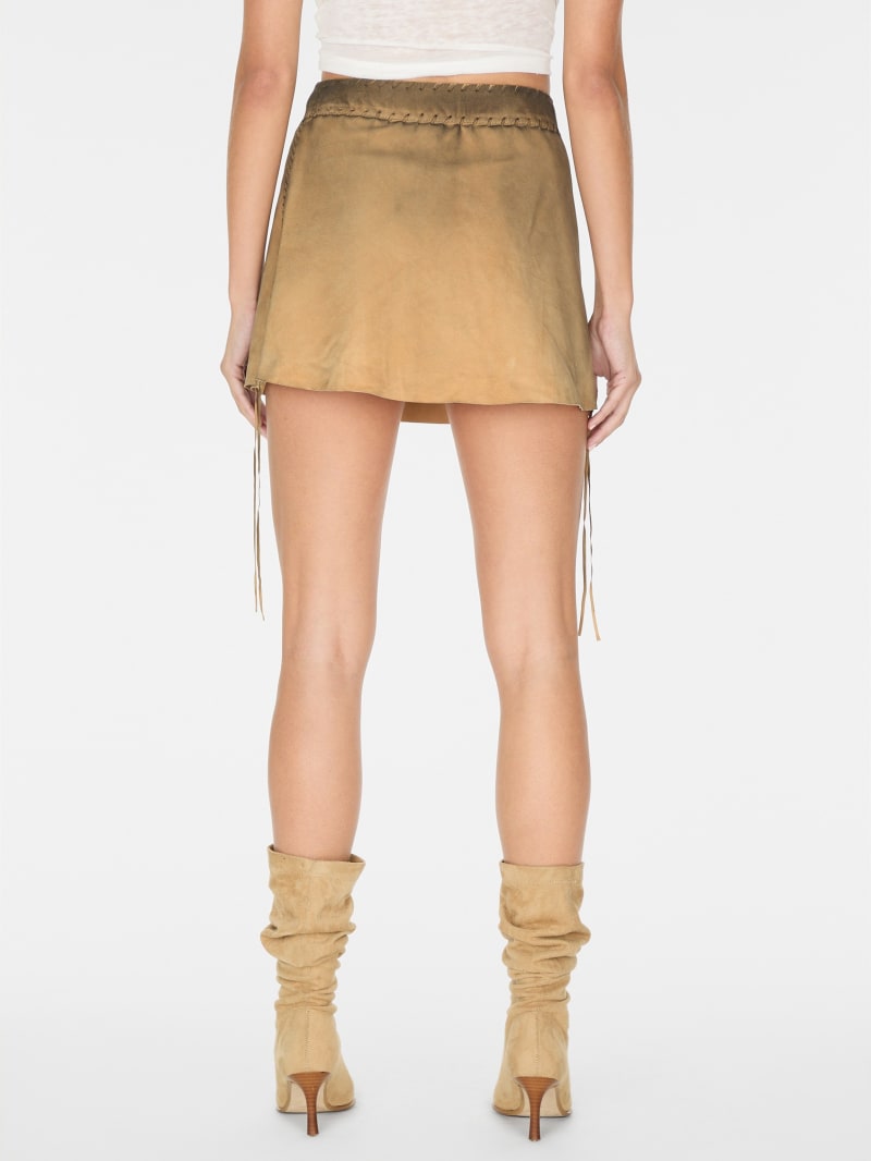 washed suede skirt