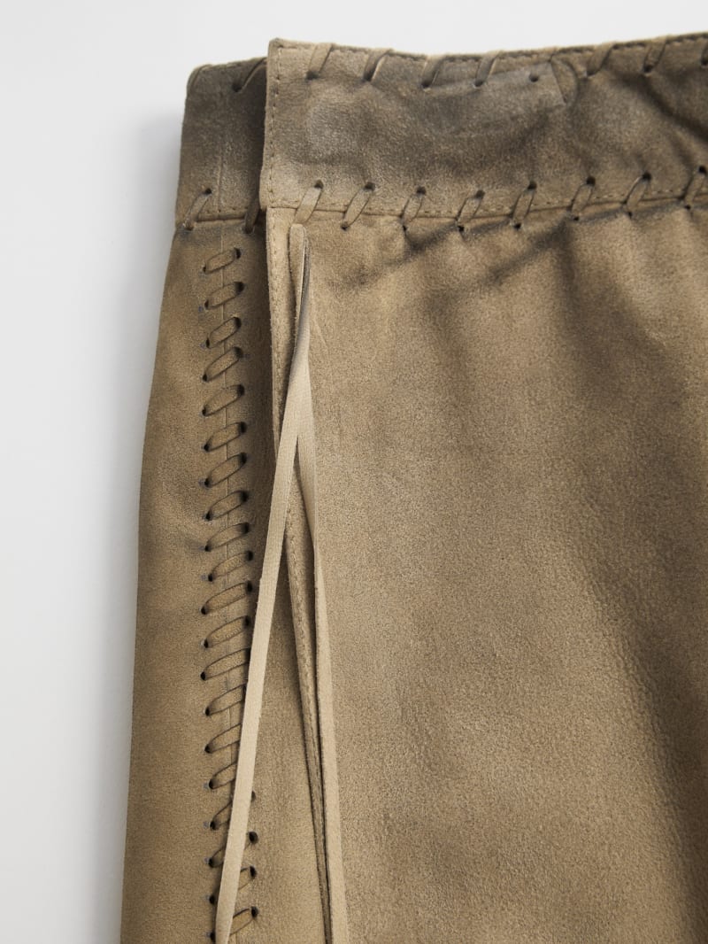 washed suede skirt
