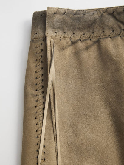 washed suede skirt