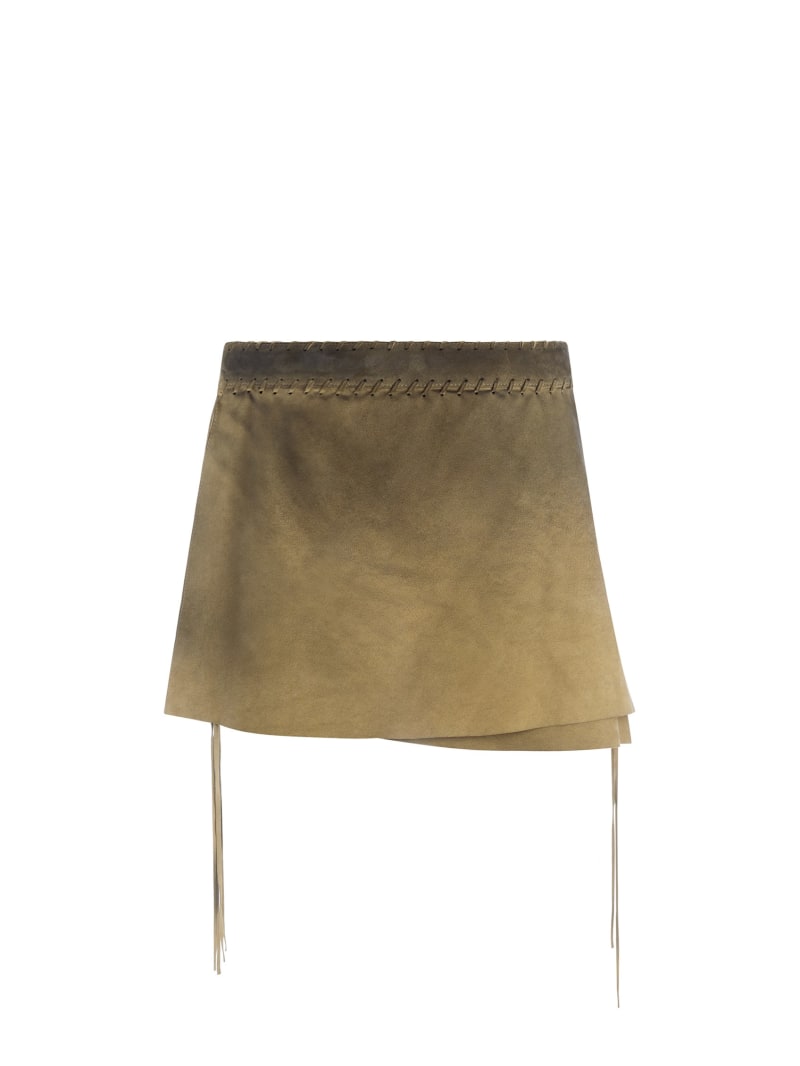 washed suede skirt