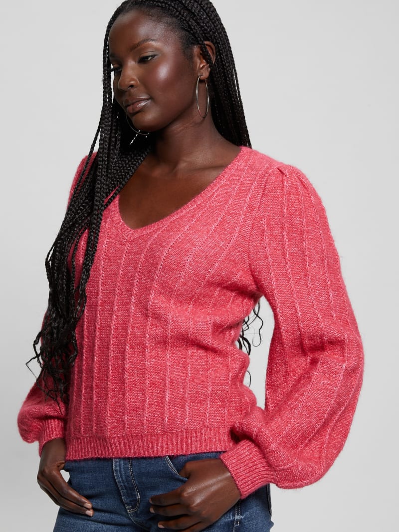 Madeline Textured V-Neck Sweater