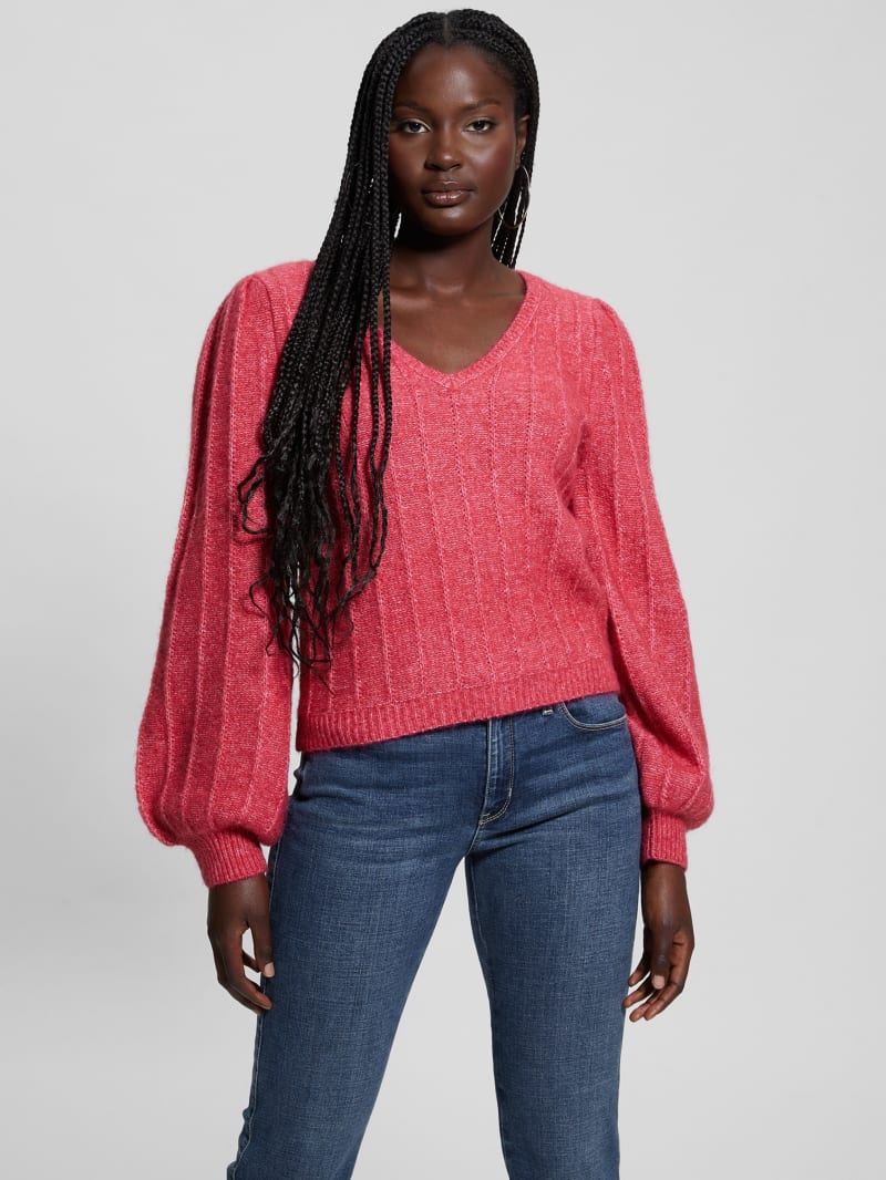 Madeline Textured V-Neck Sweater