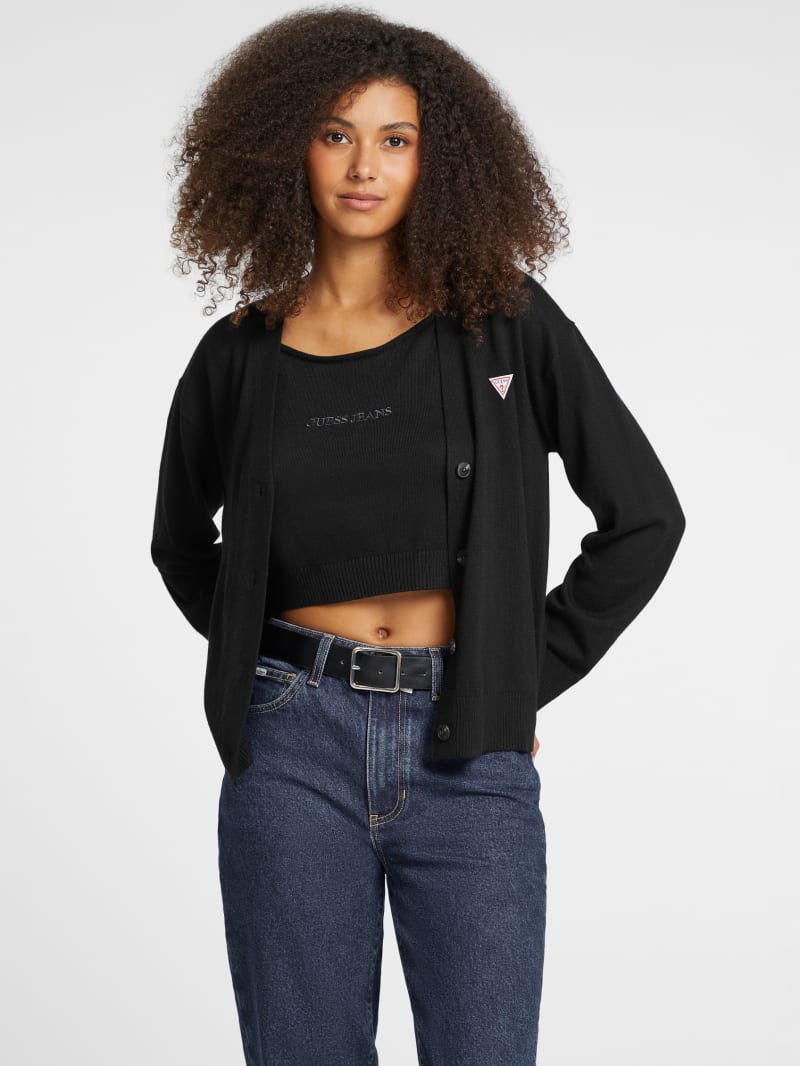 Silk and Wool-Blend Mini Triangle Cardigan