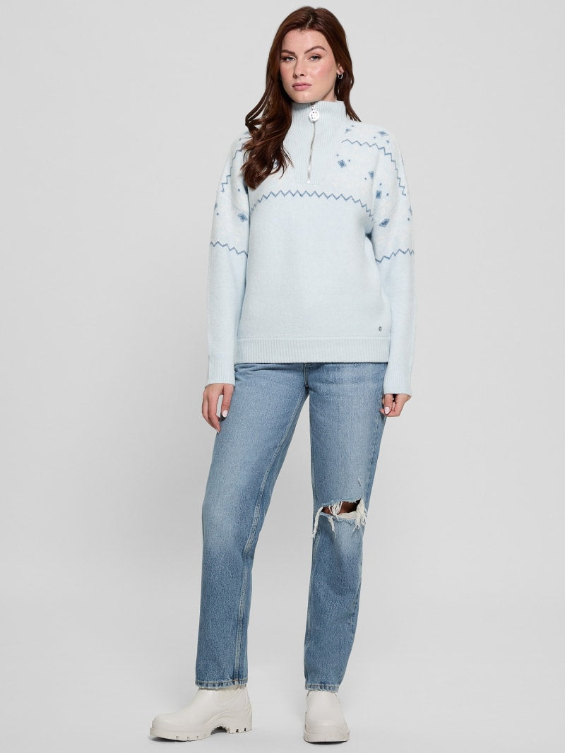 Half-Zip Wool-Blend Pullover Sweater