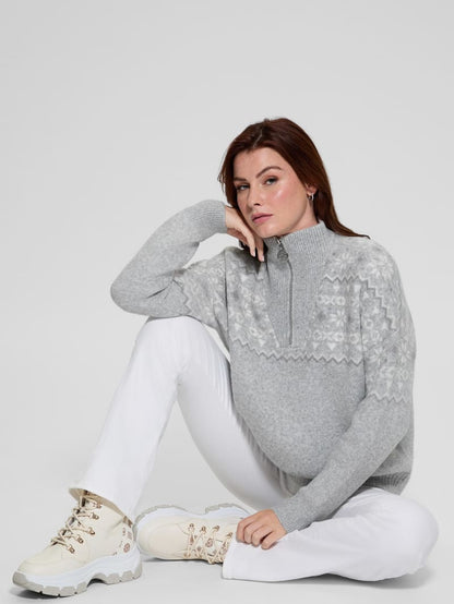 Half-Zip Wool-Blend Pullover Sweater