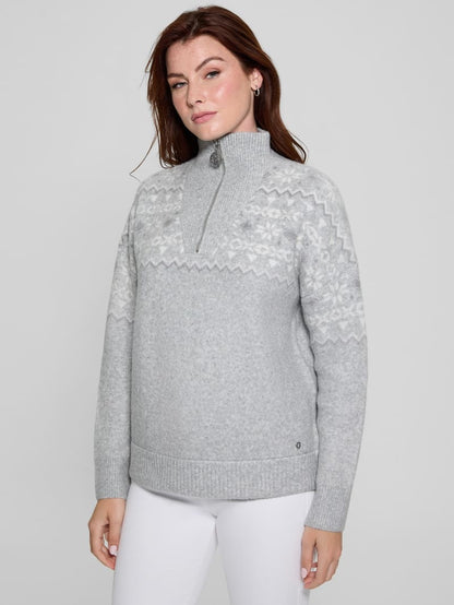 Half-Zip Wool-Blend Pullover Sweater