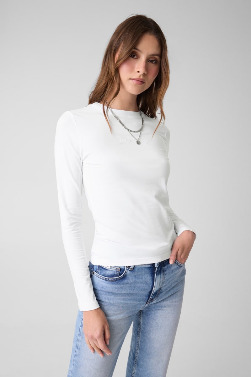 Slim Embroidered Long-Sleeve Tee