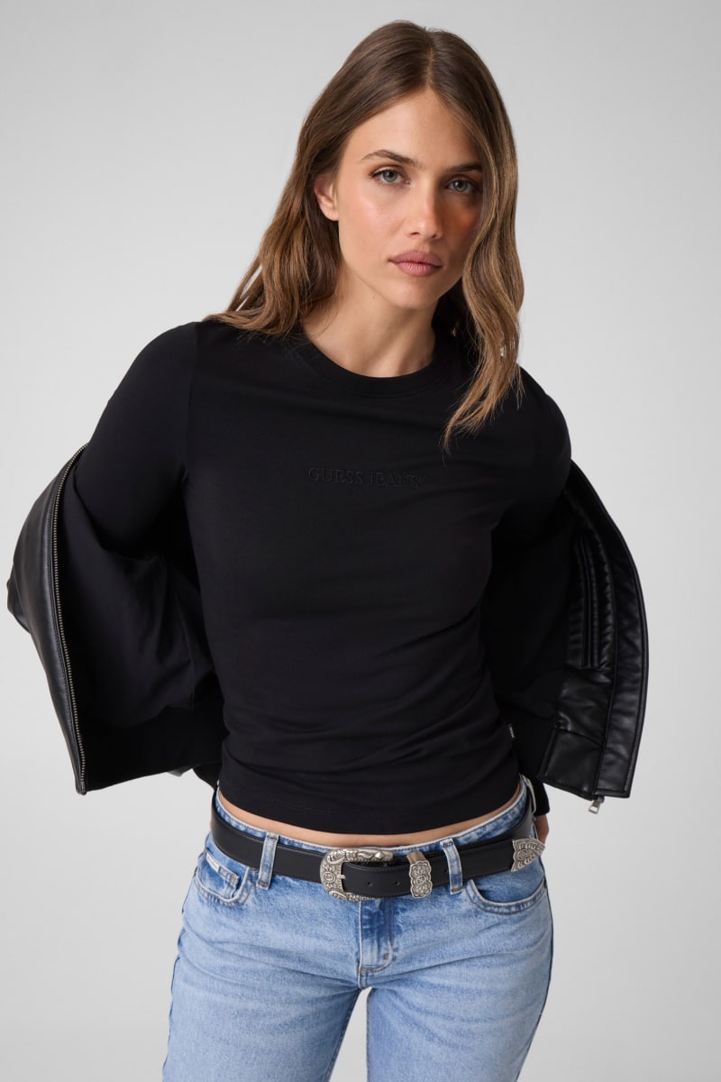 Slim Embroidered Long-Sleeve Tee