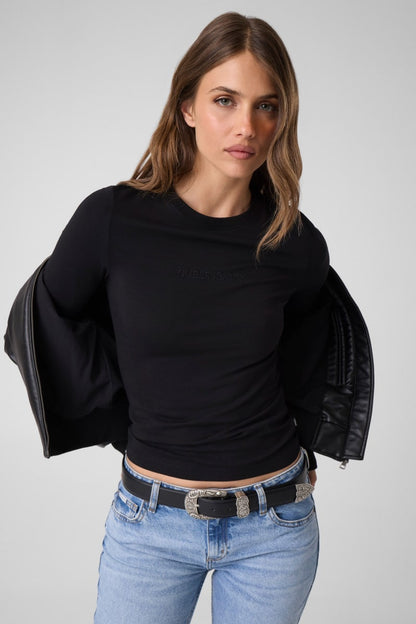 Slim Embroidered Long-Sleeve Tee