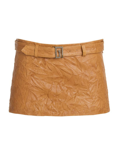 leather mini skirt