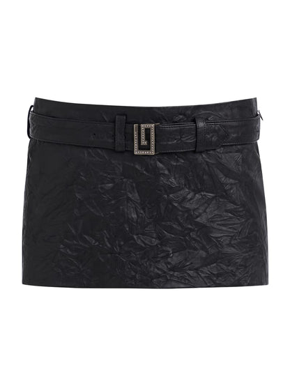 leather mini skirt