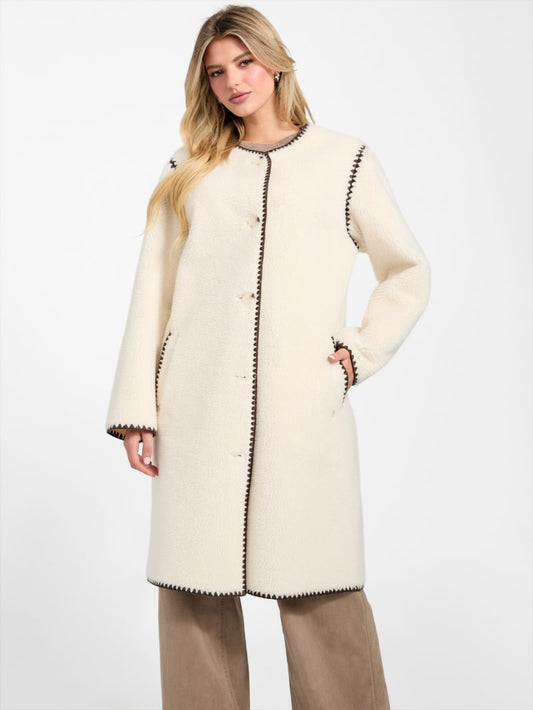 Mia Sherpa Midi Coat