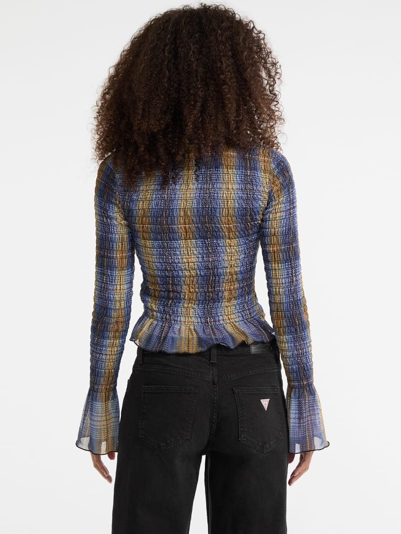 GUESS Originals Eco Smocked Mesh Printed Tee