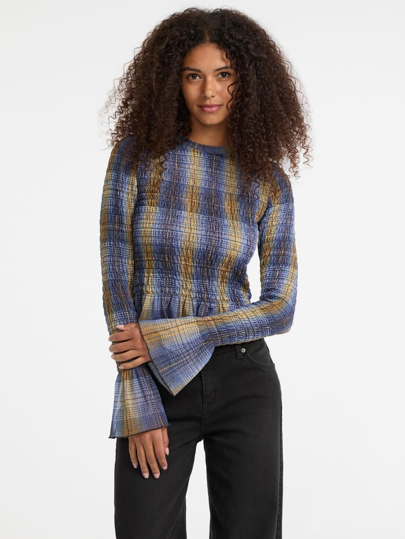 GUESS Originals Eco Smocked Mesh Printed Tee
