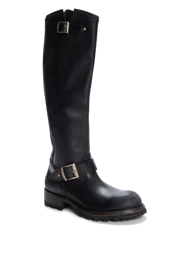 vintage leather biker boots
